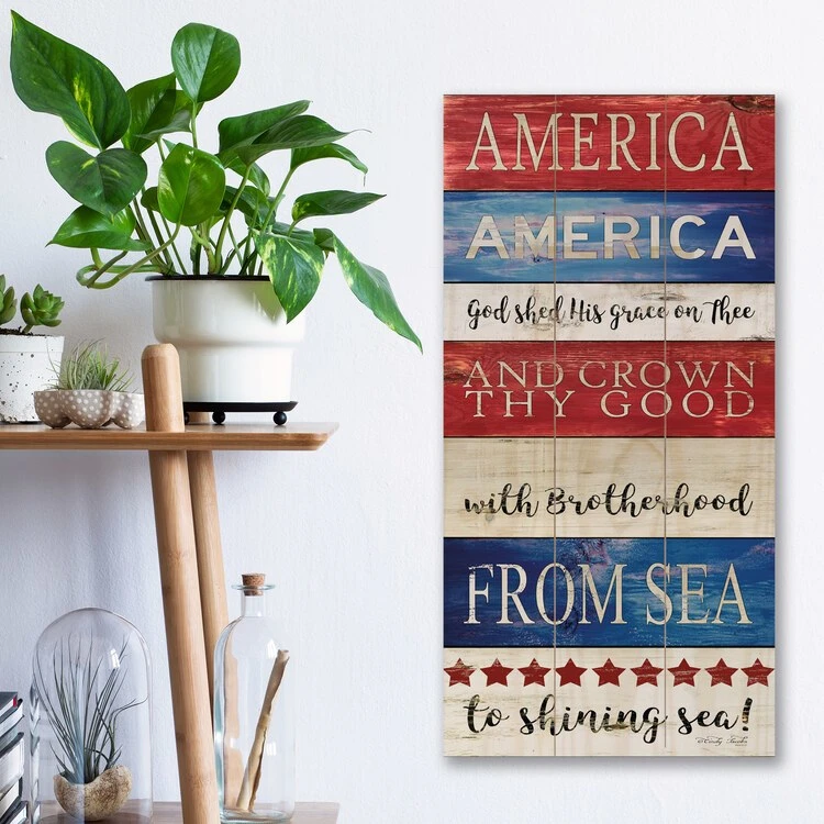 America America 12" X 24" Wood Pallet 4 America America 12" X 24" Wood Pallet - Image 2