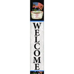 Americana Flower Tub 7" X 40" Porch Sign