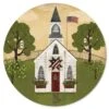 Americana Church 12" X 12" Circular Wood Decor 1 Americana Church 12" X 12" Circular Wood Decor -Courtside Market 1042831 1e8756a9 b0a7 4f0d bfe8 486e89066876