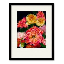 Vintage Bouquet III 16" X 20" Framed And Matted Art