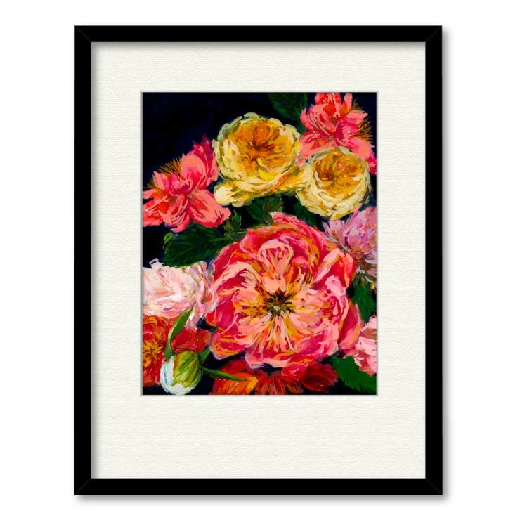Vintage Bouquet III 20" X 24" Framed And Matted Art 3 Vintage Bouquet III 20" X 24" Framed And Matted Art