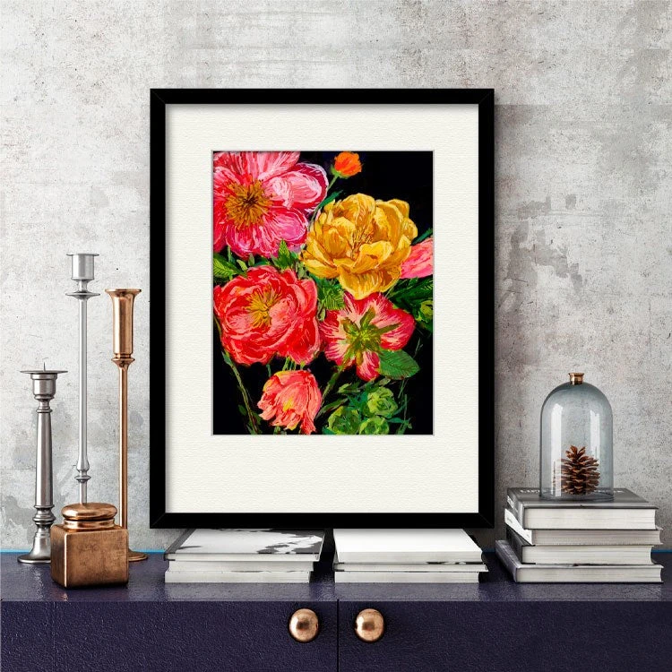 Vintage Bouquet IV 16" X 20" Framed And Matted Art 4 Vintage Bouquet IV 16" X 20" Framed And Matted Art - Image 2