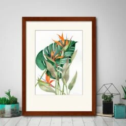 Botanical Birds Of Paradise 16" X 20" Framed And Matted Art 7 Botanical Birds Of Paradise 16" X 20" Framed And Matted Art -Courtside Market 795431 2
