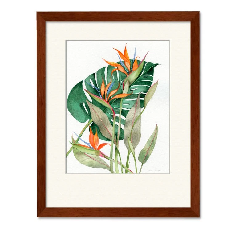 Botanical Birds Of Paradise 20" X 24" Framed And Matted Art 3 Botanical Birds Of Paradise 20" X 24" Framed And Matted Art