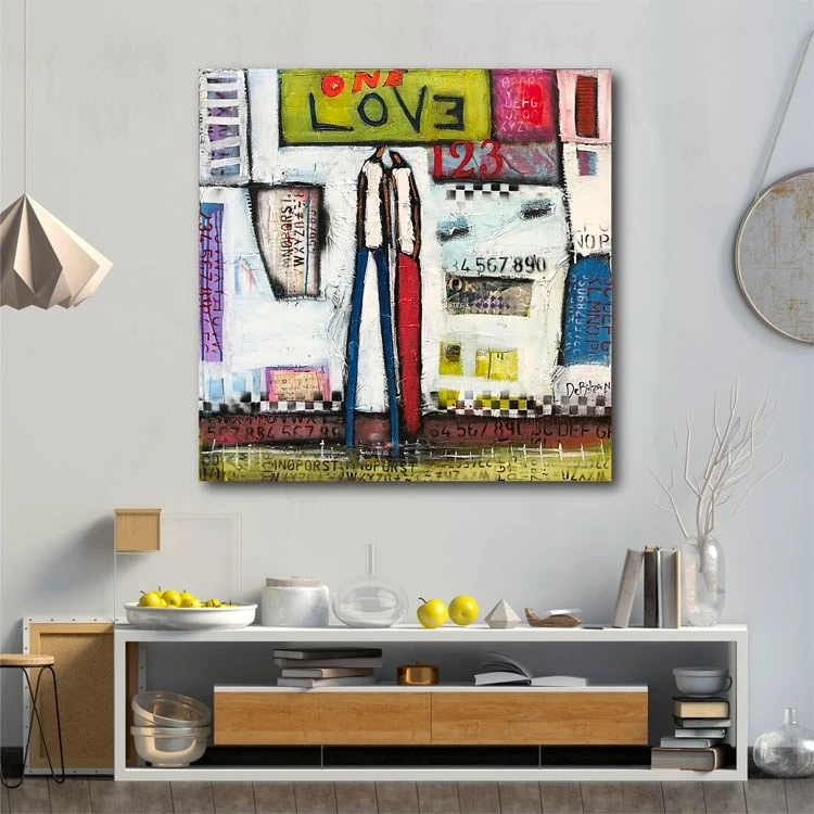 William Debilzan One Love 50" X 50" Gallery-Wrapped Canvas Wall Art 4 William Debilzan One Love 50" X 50" Gallery-Wrapped Canvas Wall Art - Image 2