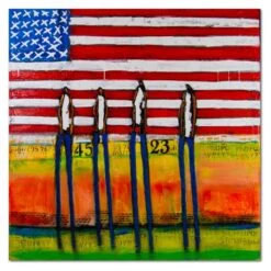 William Debilzan Land Of Liberty 16" X 16" X 2" Gallery-Wrapped Canvas Wall Art