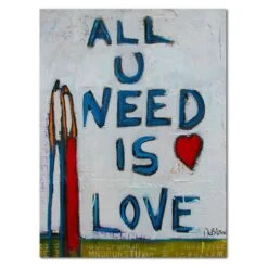 William Debilzan All You Need Is Love 30x24 20" X 24" X 2" Gallery-Wrapped Canvas Wall Art