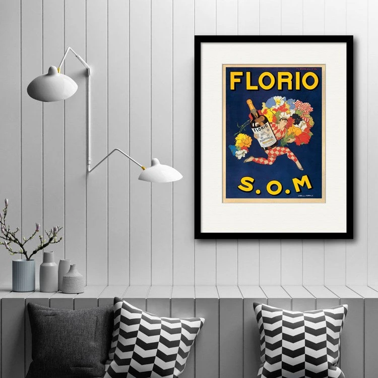 Florio 1915 16" X 20" Framed And Matted Art 4 Florio 1915 16" X 20" Framed And Matted Art - Image 2