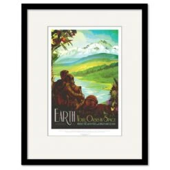 Earth- Your Oasis In Space 16" X 20" Framed And Matted Art