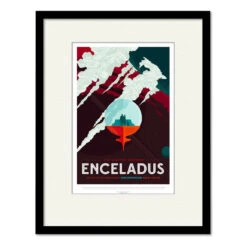Enceladus 20" X 24" Framed And Matted Art