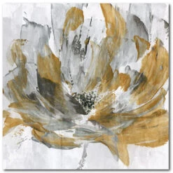 Golden Flower Power 16" X 16" Gallery-Wrapped Canvas Wall Art