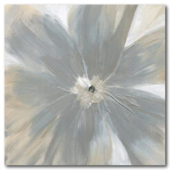 Silver Bloom 16" X 16" Gallery-Wrapped Canvas Wall Art