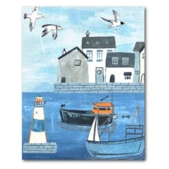 Seaside Town II 16" X 20" Gallery-Wrapped Canvas Wall Art