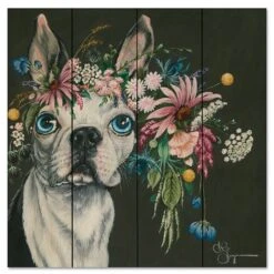 Boston Terrier 12" X 12" Wood Pallet Wall Art
