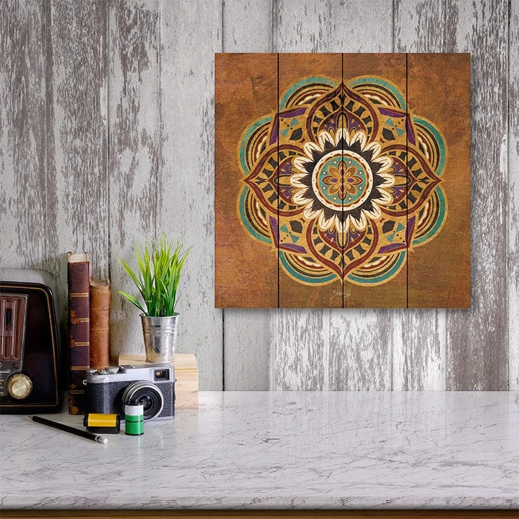Boho Medallion II 12" X 12" Wood Pallet Wall Art 4 Boho Medallion II 12" X 12" Wood Pallet Wall Art - Image 2