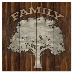 Metal Family Tree 12" X 12" Wood Pallet Wall Art