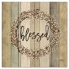 Blessed Pussy Willow Wreath 12" X 12" Wood Pallet Wall Art -Courtside Market 796558