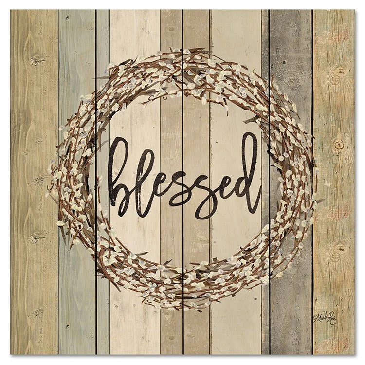 Blessed Pussy Willow Wreath 12" X 12" Wood Pallet Wall Art 3 Blessed Pussy Willow Wreath 12" X 12" Wood Pallet Wall Art