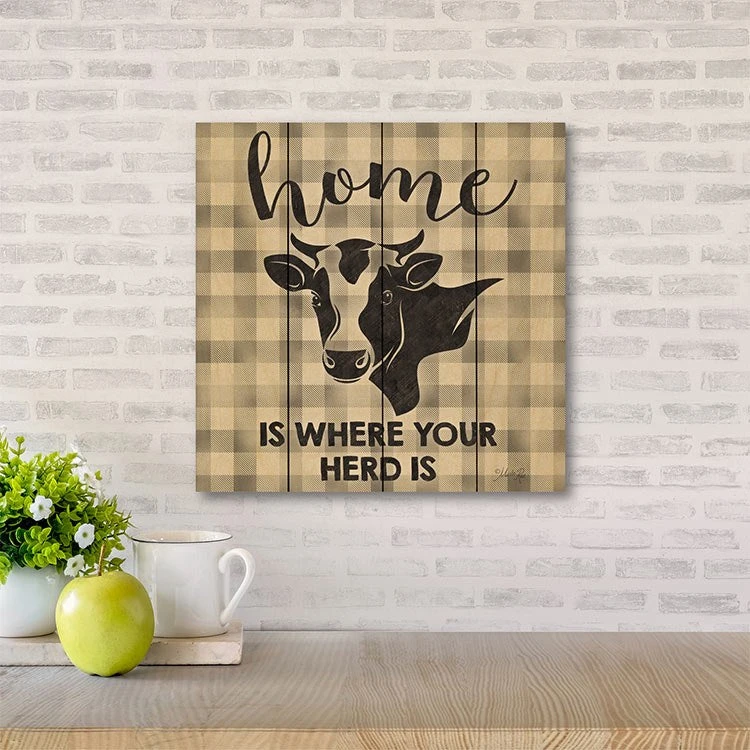 Home Is Where Your Herd Is 12" X 12" Wood Pallet Wall Art 4 Home Is Where Your Herd Is 12" X 12" Wood Pallet Wall Art - Image 2