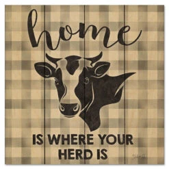 Home Is Where Your Herd Is 12" X 12" Wood Pallet Wall Art
