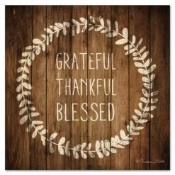 Grateful, Thankful, Blessed 12" X 12" Wood Pallet Wall Art