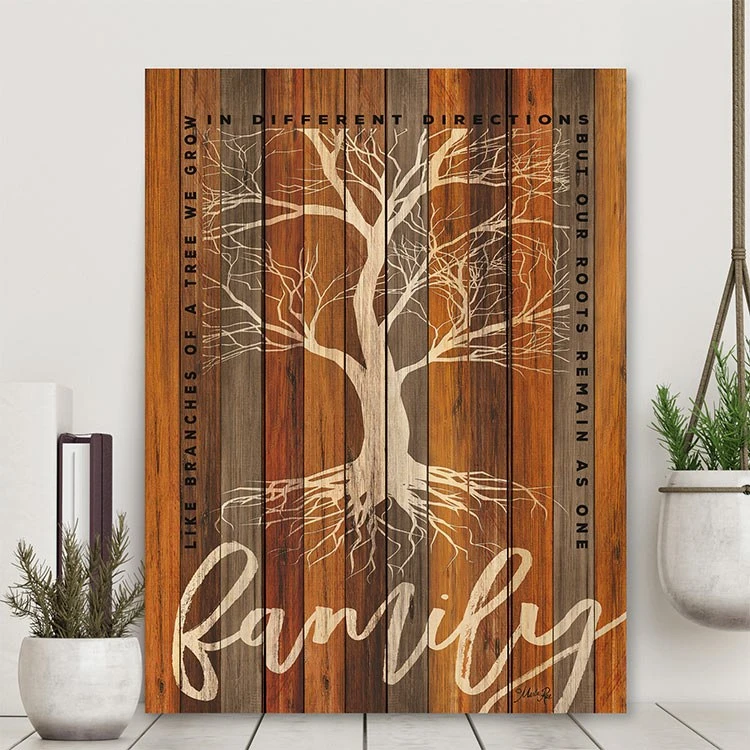 Family Roots 16" X 20" Wood Pallet Wall Art 4 Family Roots 16" X 20" Wood Pallet Wall Art - Image 2