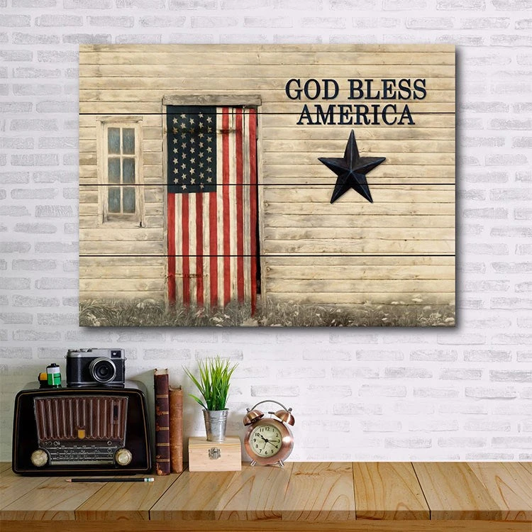God Bless American Flag 16" X 20" Wood Pallet Wall Art 4 God Bless American Flag 16" X 20" Wood Pallet Wall Art - Image 2