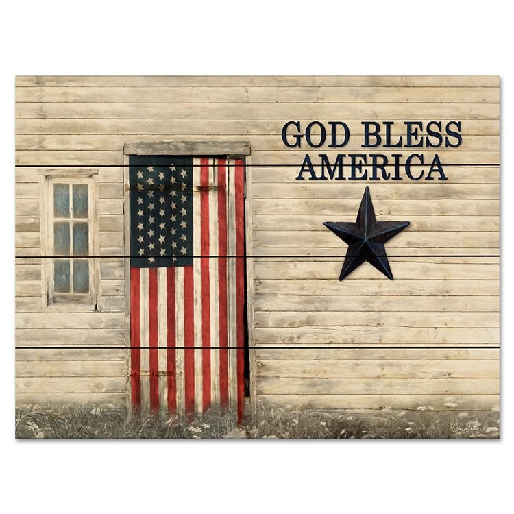 God Bless American Flag 16" X 20" Wood Pallet Wall Art 3 God Bless American Flag 16" X 20" Wood Pallet Wall Art