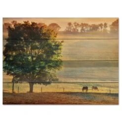 Sunlit Pastures 16" X 20" Wood Pallet Wall Art