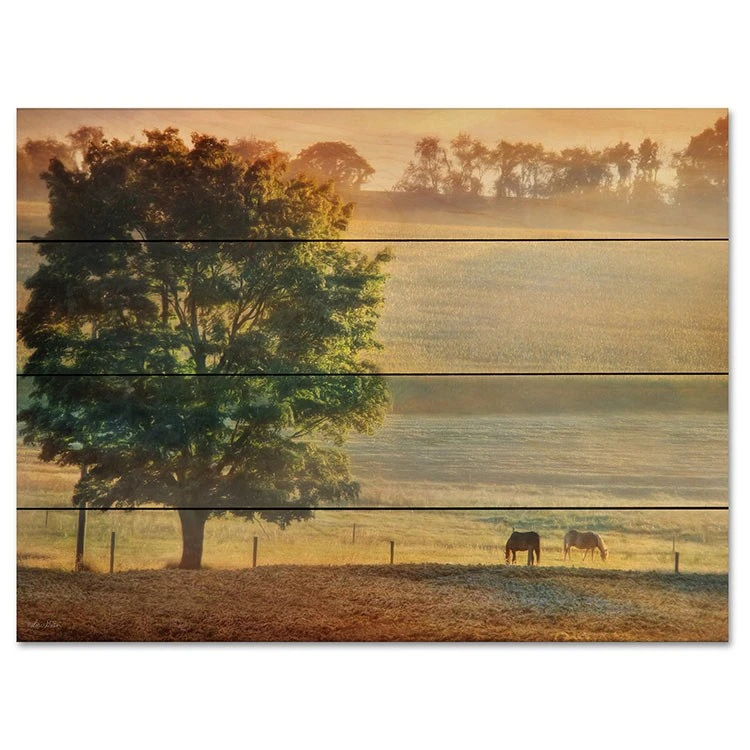 Sunlit Pastures 16" X 20" Wood Pallet Wall Art 3 Sunlit Pastures 16" X 20" Wood Pallet Wall Art