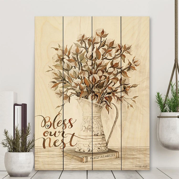 Bless Our Nest Cotton Bouquet 16" X 20" Wood Pallet Wall Art 4 Bless Our Nest Cotton Bouquet 16" X 20" Wood Pallet Wall Art - Image 2