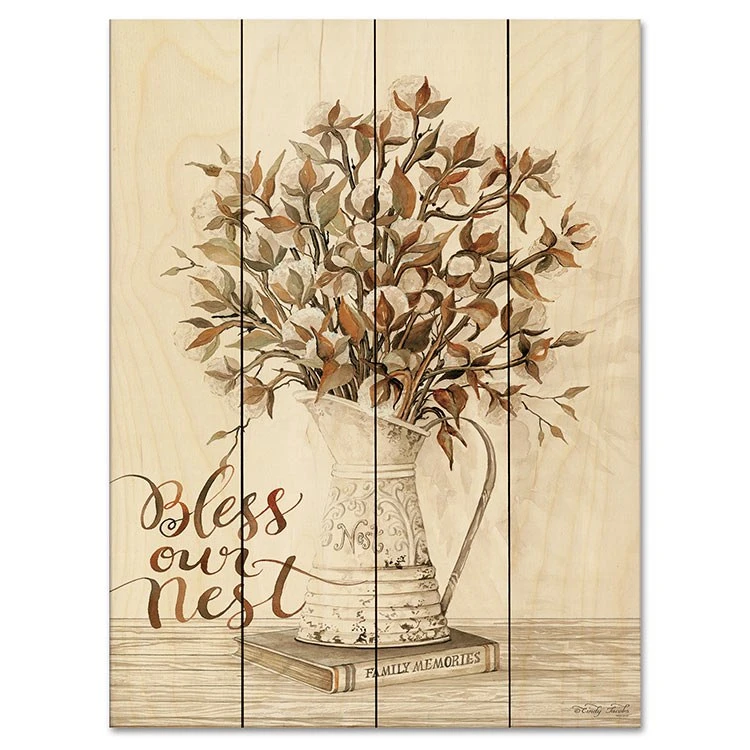 Bless Our Nest Cotton Bouquet 16" X 20" Wood Pallet Wall Art 3 Bless Our Nest Cotton Bouquet 16" X 20" Wood Pallet Wall Art
