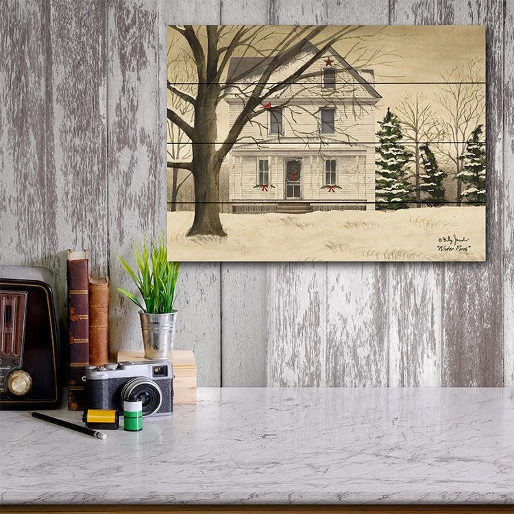 Winter Porch 12" X 16" Wood Pallet Wall Art 4 Winter Porch 12" X 16" Wood Pallet Wall Art - Image 2