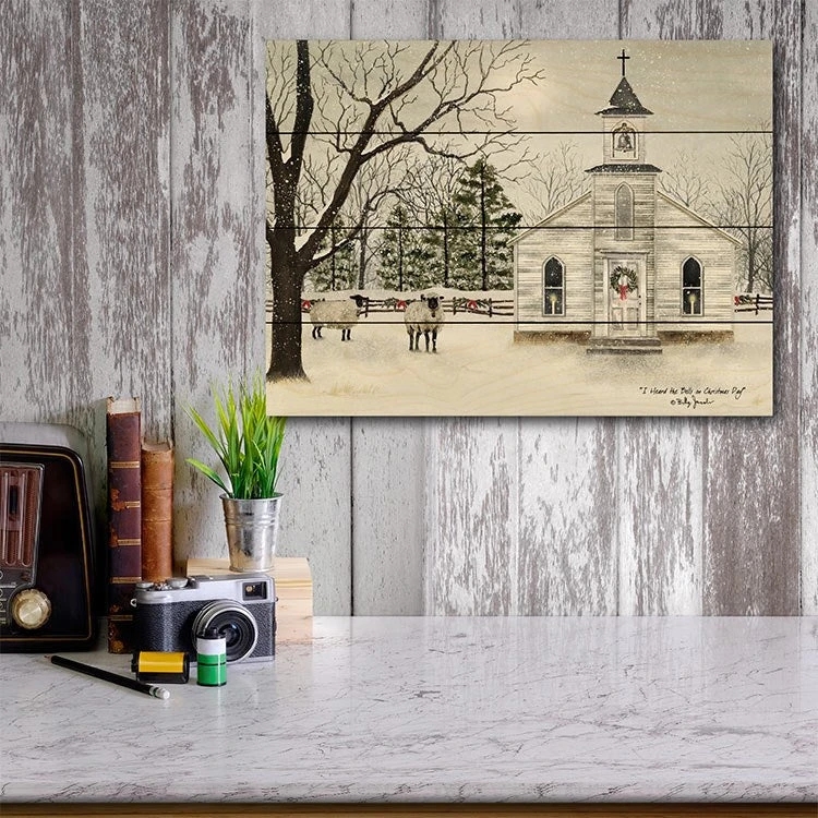 I Heard The Bells On Christmas Day 12" X 16" Wood Pallet Wall Art 4 I Heard The Bells On Christmas Day 12" X 16" Wood Pallet Wall Art - Image 2