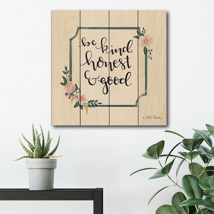 Be Kind, Honest & Good 18" X 18" Wood Pallet Wall Art 4 Be Kind, Honest & Good 18" X 18" Wood Pallet Wall Art - Image 2