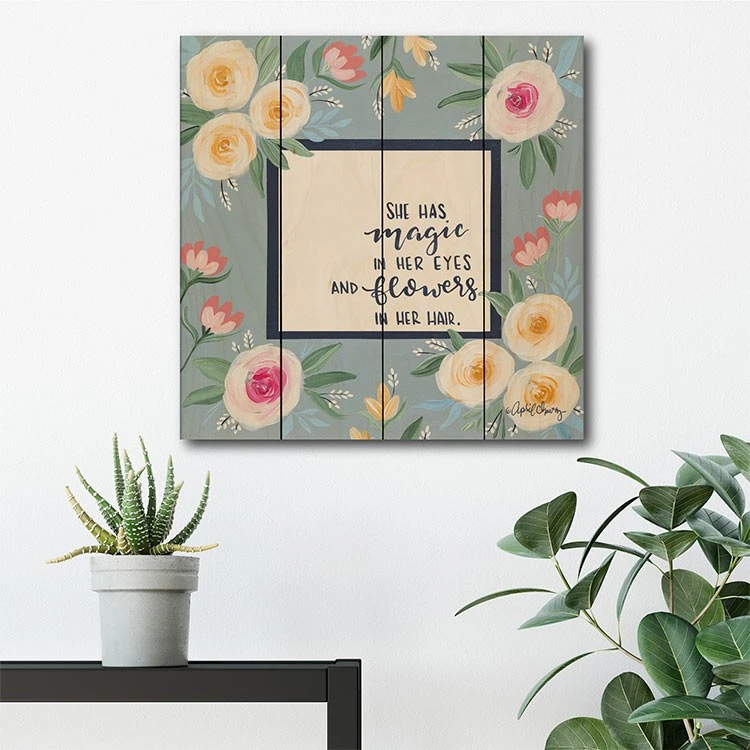 Magic In Her Eyes 18" X 18" Wood Pallet Wall Art 4 Magic In Her Eyes 18" X 18" Wood Pallet Wall Art - Image 2