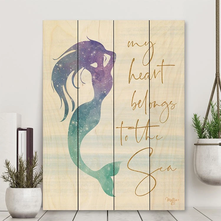My Heart Belongs To The Sea 16" X 20" Wood Pallet Wall Art 4 My Heart Belongs To The Sea 16" X 20" Wood Pallet Wall Art - Image 2