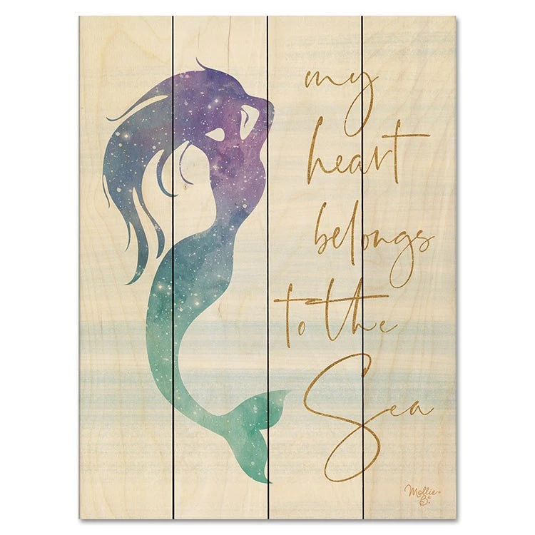 My Heart Belongs To The Sea 16" X 20" Wood Pallet Wall Art 3 My Heart Belongs To The Sea 16" X 20" Wood Pallet Wall Art