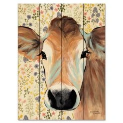 Bluebell Cow 12" X 16" Wood Pallet Wall Art