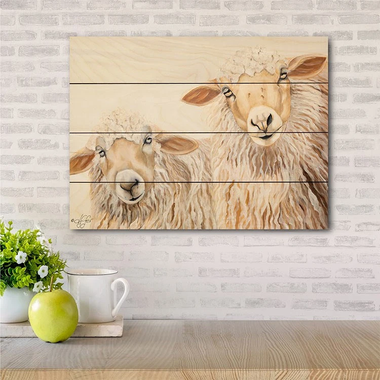Ba Ba White Sheep 12" X 16" Wood Pallet Wall Art 4 Ba Ba White Sheep 12" X 16" Wood Pallet Wall Art - Image 2