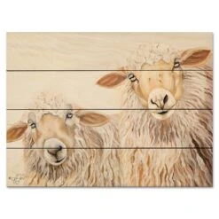 Ba Ba White Sheep 12" X 16" Wood Pallet Wall Art