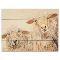 Ba Ba White Sheep 16" X 20" Wood Pallet Wall Art