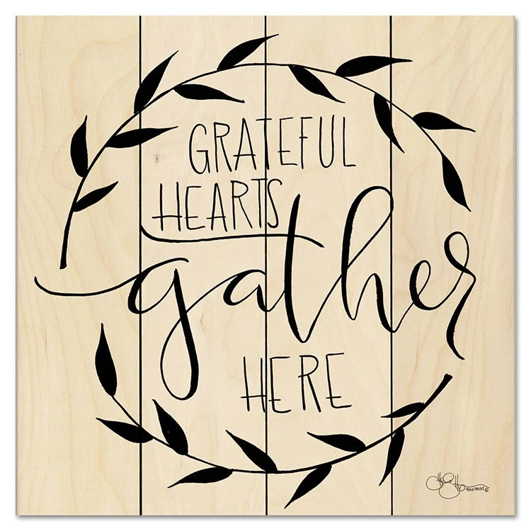 Grateful Hearts Gather Here 12" X 12" Wood Pallet Wall Art 3 Grateful Hearts Gather Here 12" X 12" Wood Pallet Wall Art