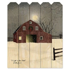 A Light In The Stable 9" X 12" Wood Picket Wall Art