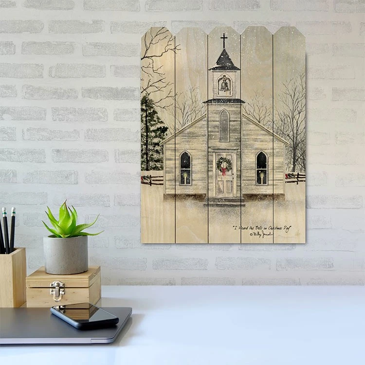 I Heard The Bells On Christmas Day 9" X 12" Wood Picket Wall Art 4 I Heard The Bells On Christmas Day 9" X 12" Wood Picket Wall Art - Image 2