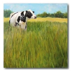 Holstein Outstanding In Her Field 24" X 24" Gallery-Wrapped Canvas Wall Art