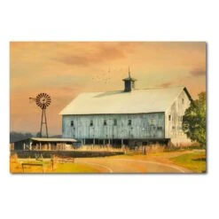 Barn On The Curve 24" X 36" Gallery-Wrapped Canvas Wall Art