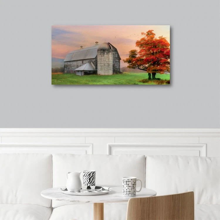 Big Gray Barn 12" X 24" Gallery-Wrapped Canvas Wall Art 4 Big Gray Barn 12" X 24" Gallery-Wrapped Canvas Wall Art - Image 2