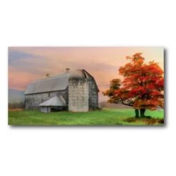 Big Gray Barn 12" X 24" Gallery-Wrapped Canvas Wall Art