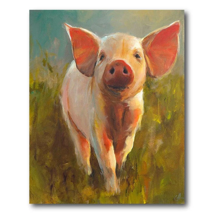 Piglet On The Farm 20" X 24" Gallery-Wrapped Canvas Wall Art 3 Piglet On The Farm 20" X 24" Gallery-Wrapped Canvas Wall Art